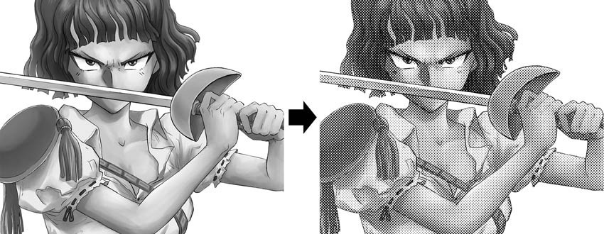 Digital manga grayscale