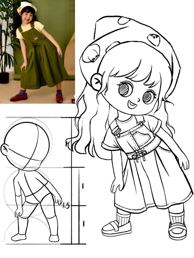Five pass anime sketch