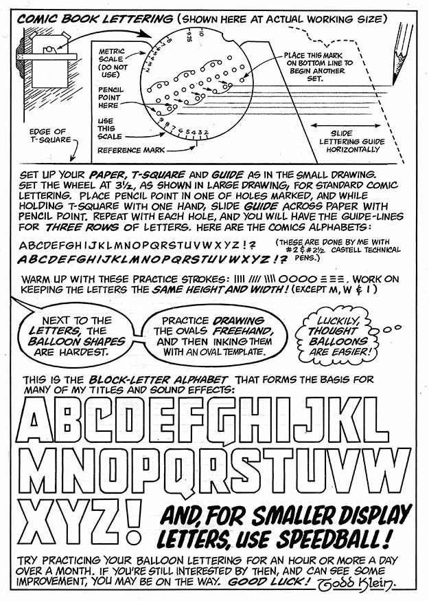 Lettering scale comparison