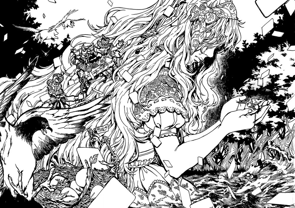 Manga ink linework