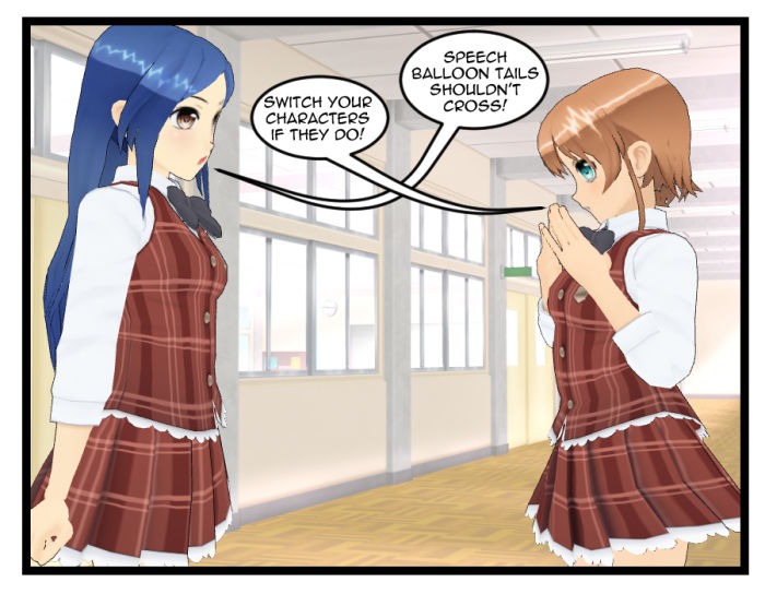 Manga speech balloon placement