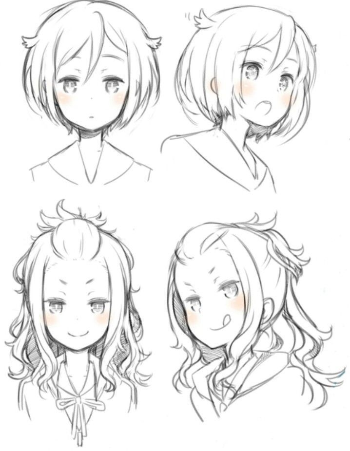 manga hair angles