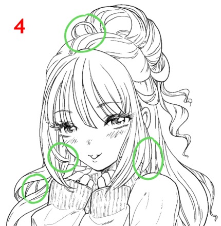 manga hair strands