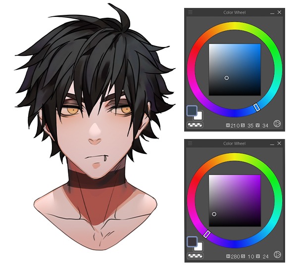 manga hair textures
