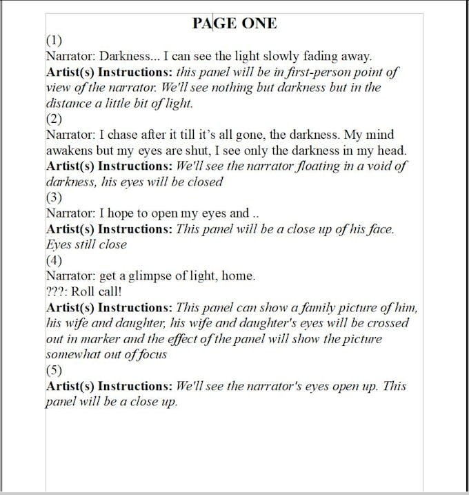manga script format